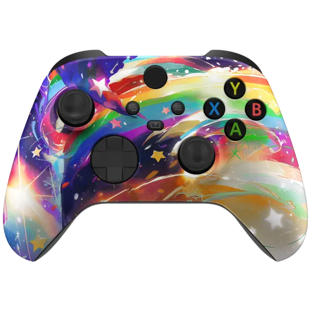 Clever Gaming Rainbow Star Xbox controller rainbow design