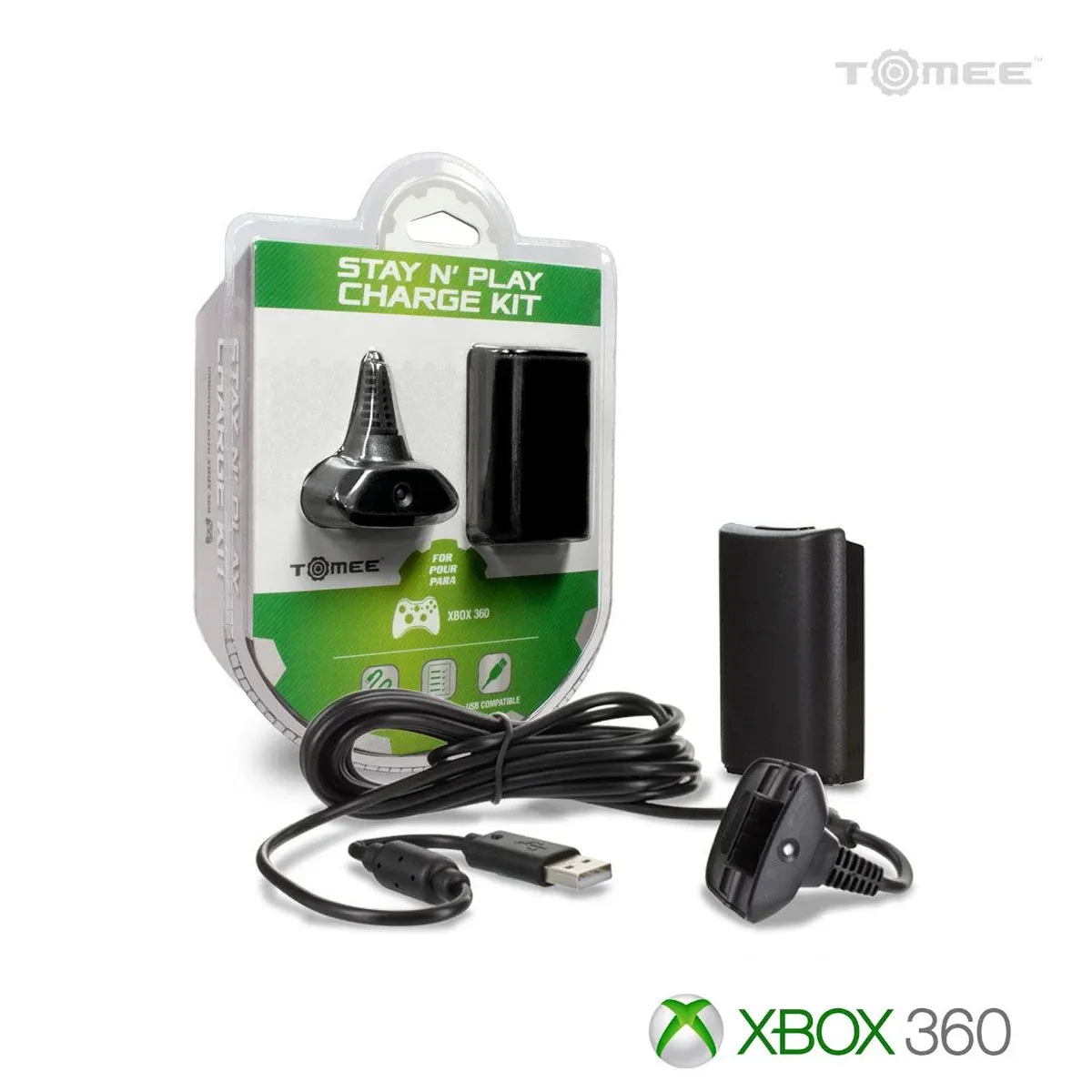 Hyperkin Stay N Play Xbox 360 Oplaadkit Zwart