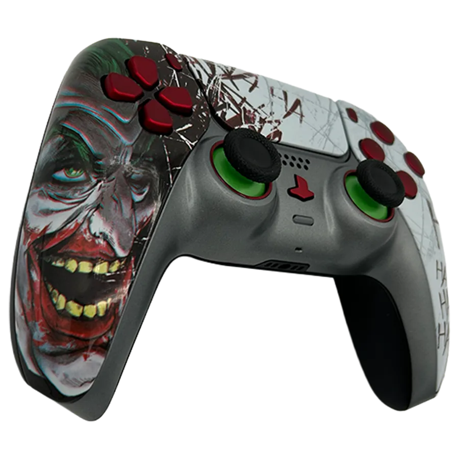 Clever Gaming Laughing Joker PS5 controller custom rood