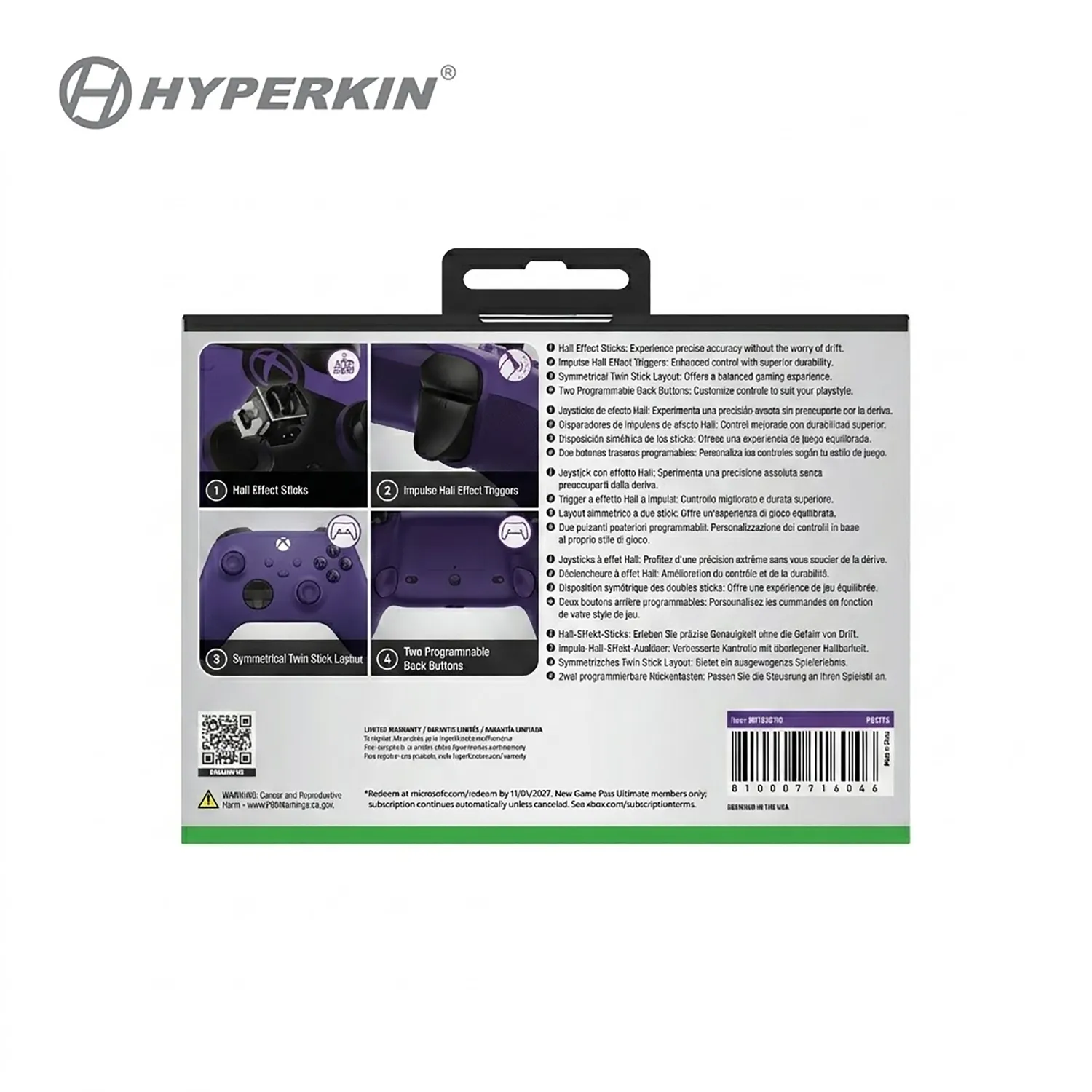 Hyperkin The Competitor bedrade controller paars Xbox