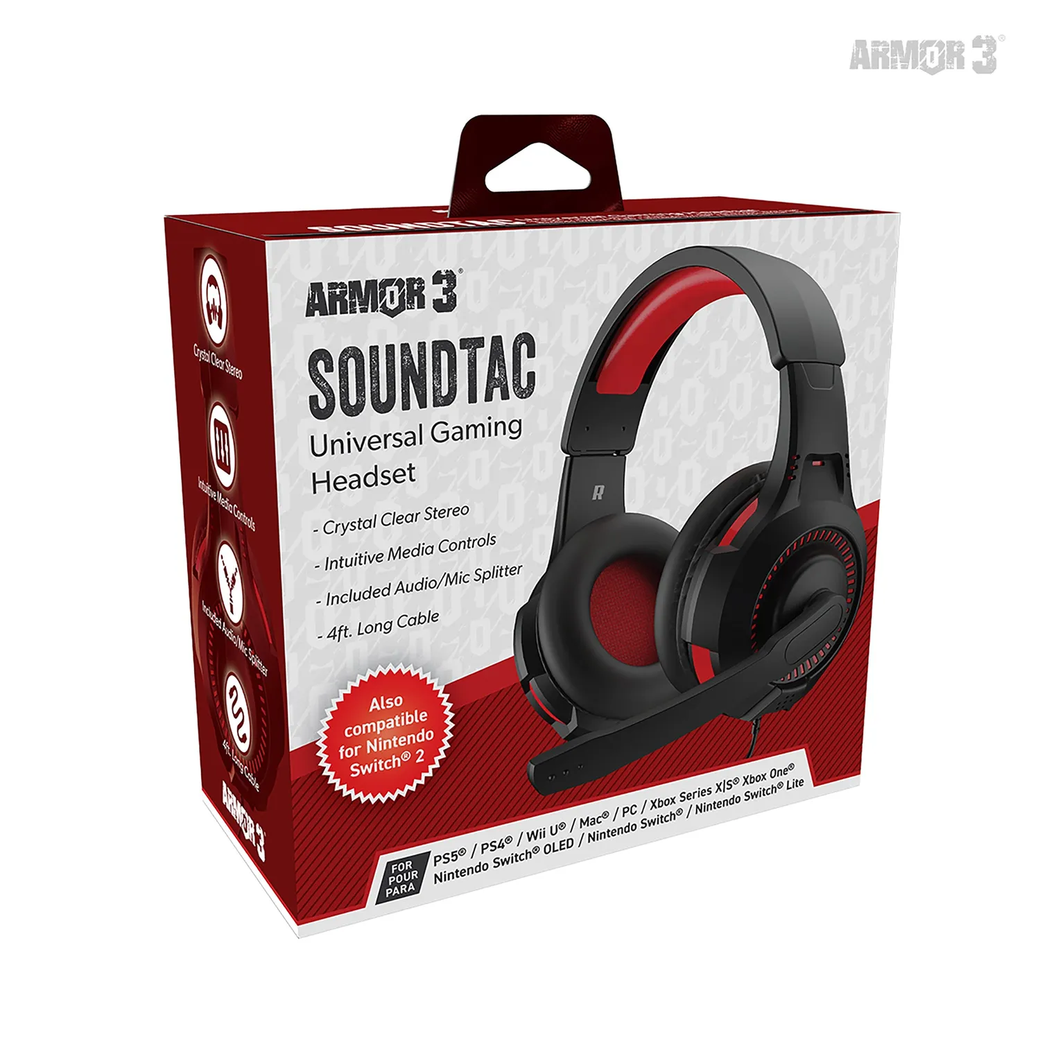 Hyperkin SoundTac gaming headset rood universeel