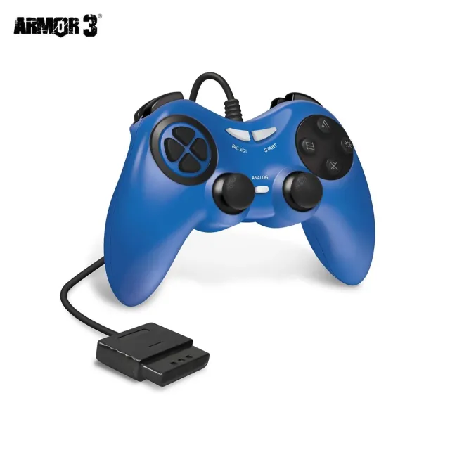 Hyperkin Armor3 bedrade controller PS2 blauw dubbele sticks