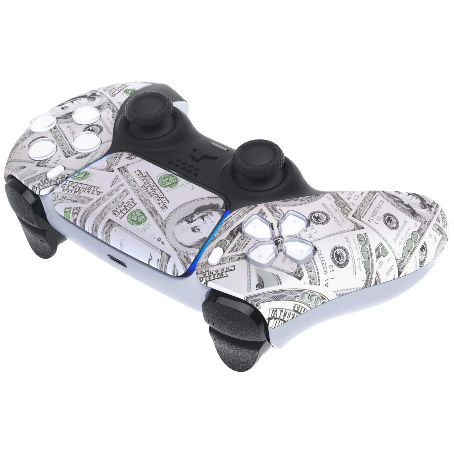 Clever Gaming Dollars PS5 controller dollar design