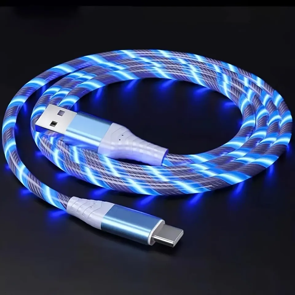 Clever Gaming LED kabel blauw 1m USB-C laadkabel