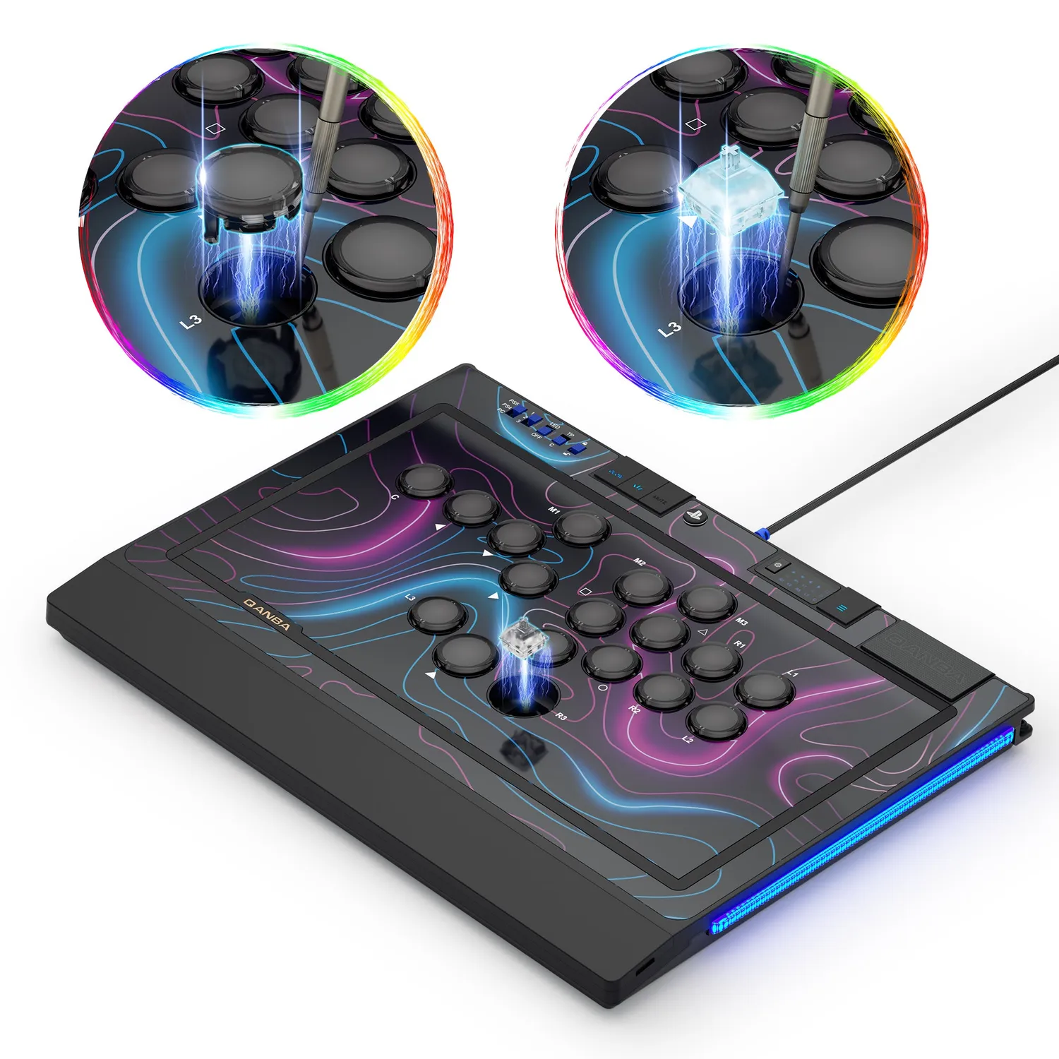 Qanba Sapphire leverless controller PS5 RGB