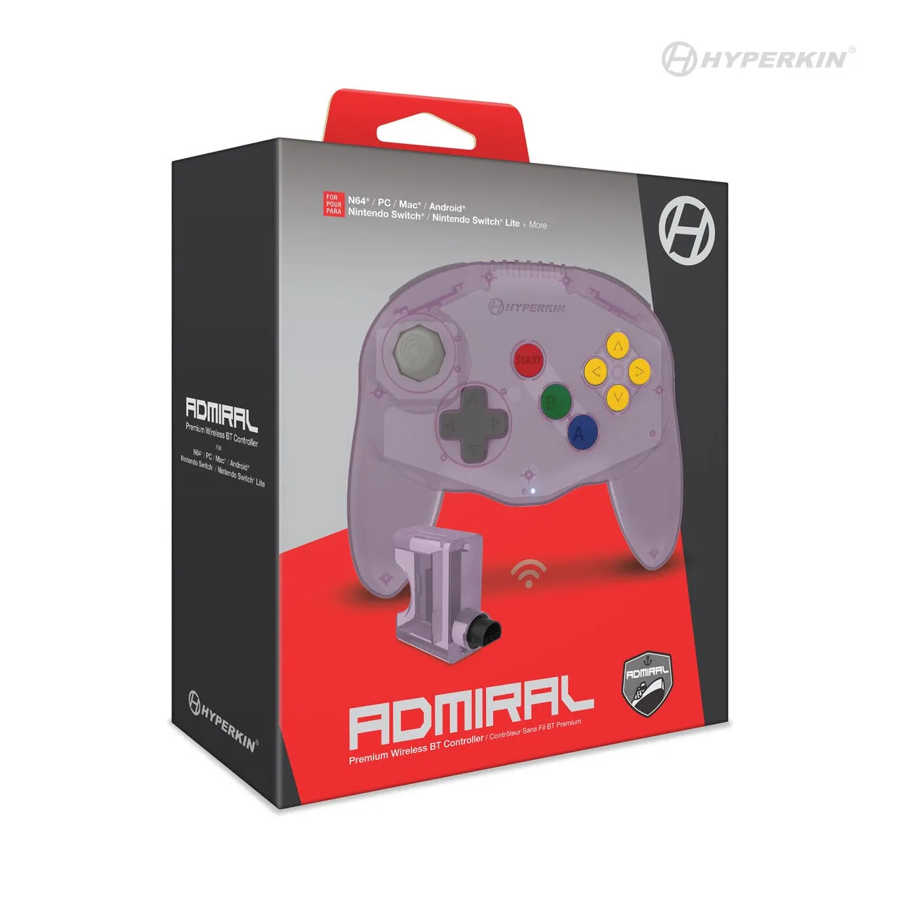 Hyperkin Admiral Premium BT N64 controller paars