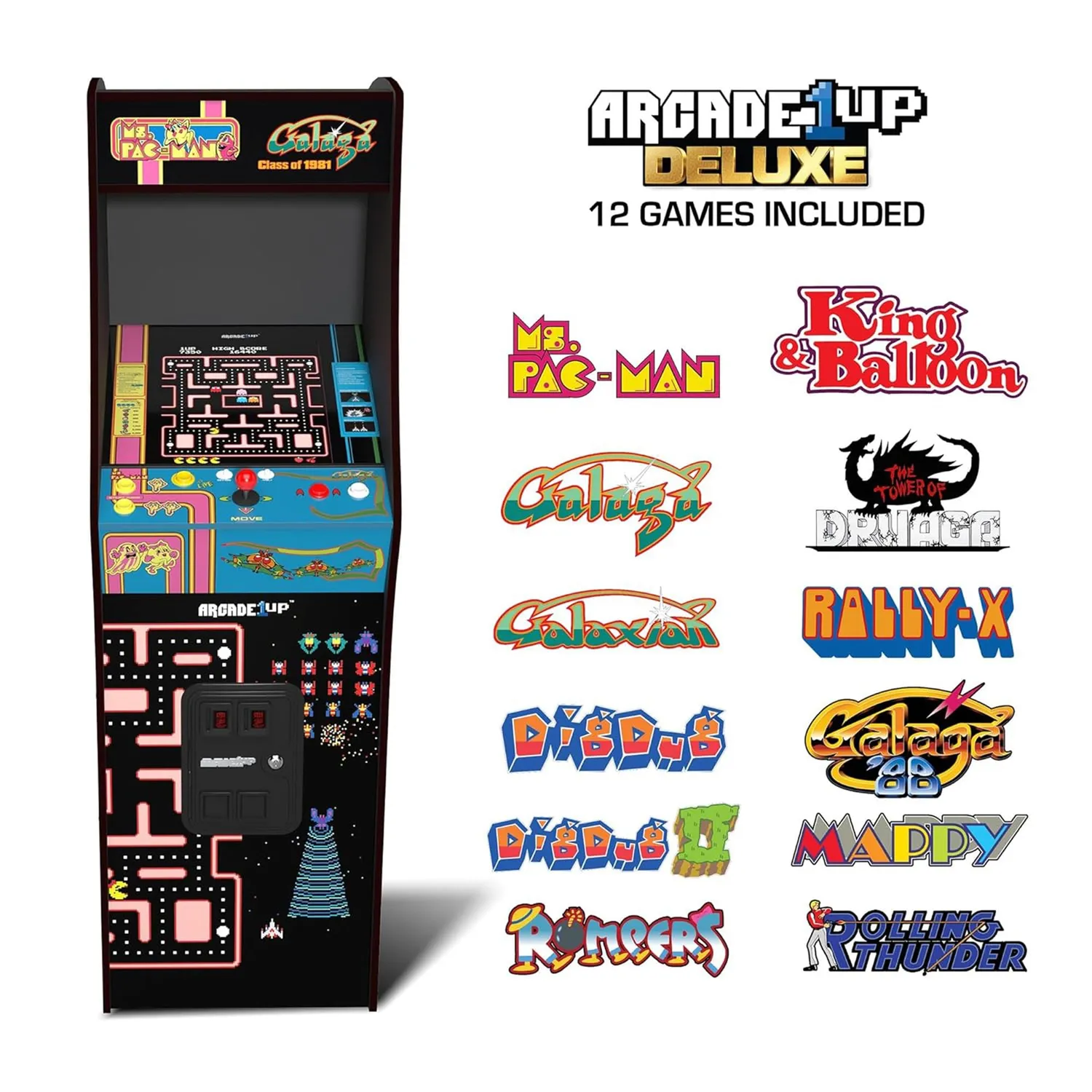 Arcade1Up Ms Pac-Man Galaga 81 Deluxe arcadekast wifi