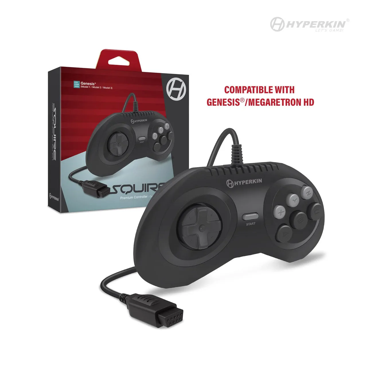 Hyperkin Squire controller Genesis bedraad 3m 6-knops