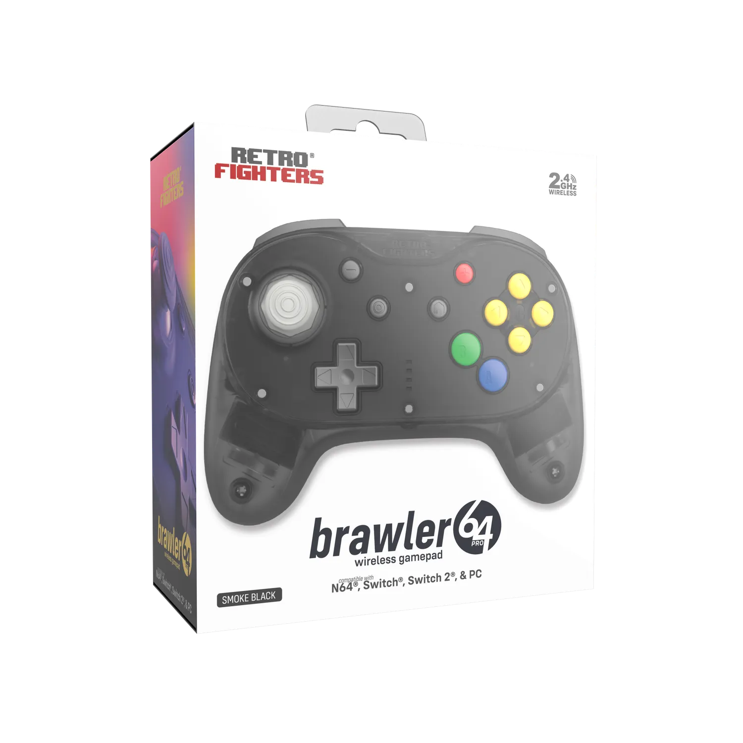 Hyperkin Brawler64 Pro draadloze controller N64 smoke Hall Effect