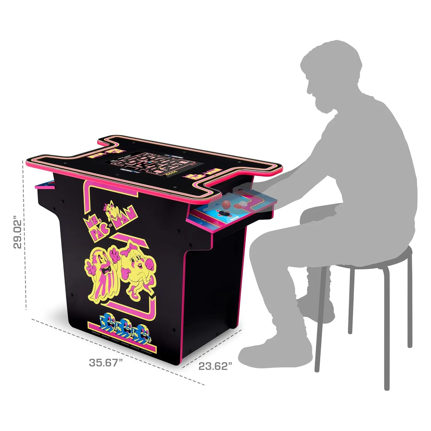 Arcade1Up Ms. Pac-Man cocktail arcadetafel 12 games