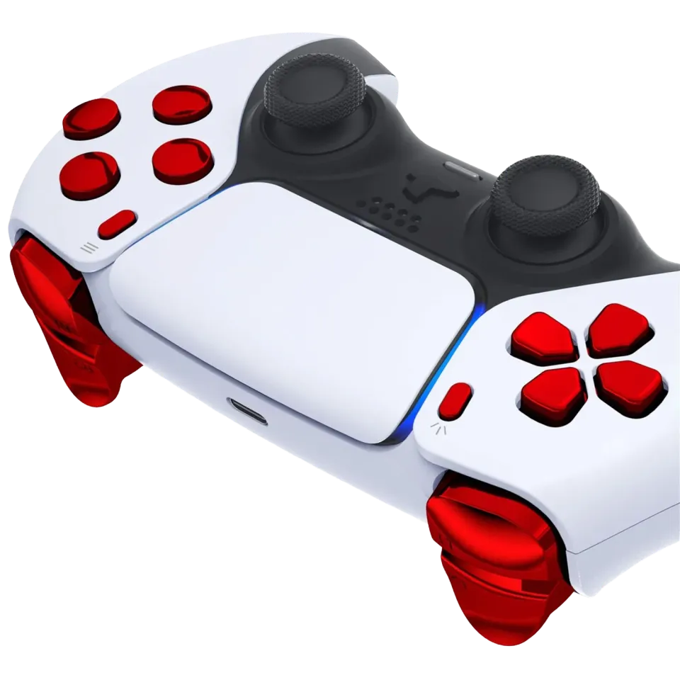 Clever Gaming Button Kit knoppenset Glossy Chrome Rood
