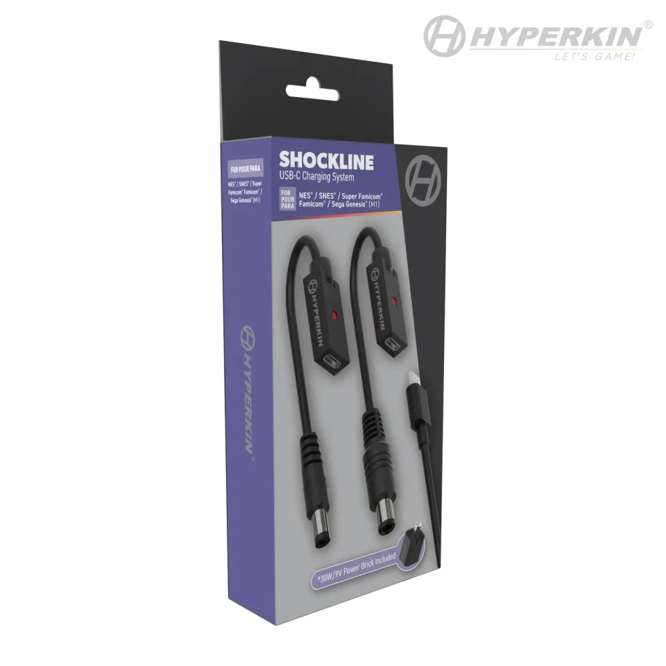 Hyperkin ShockLine USB-C voeding 30W/9V NES SNES