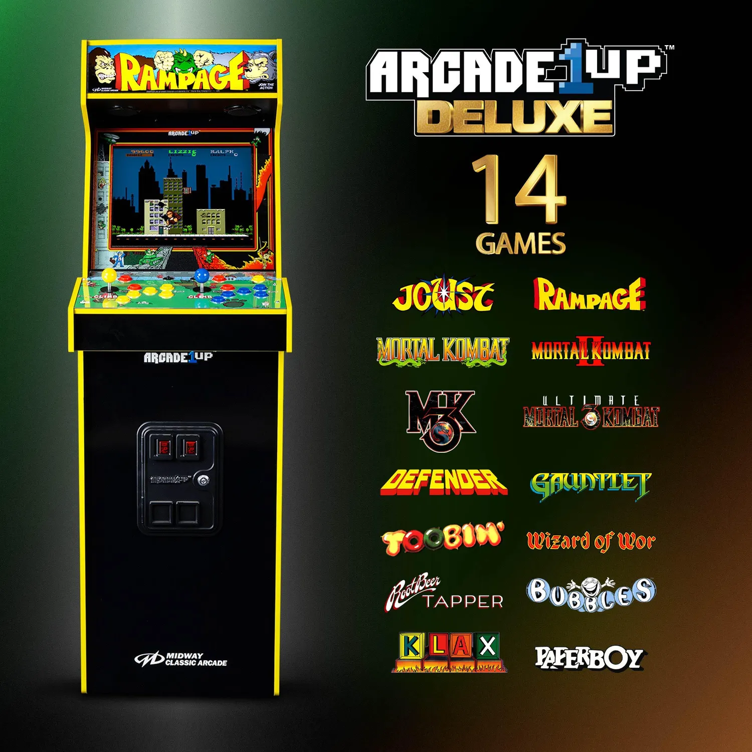 Arcade1Up Joust Rampage Deluxe arcadekast 14 games wifi