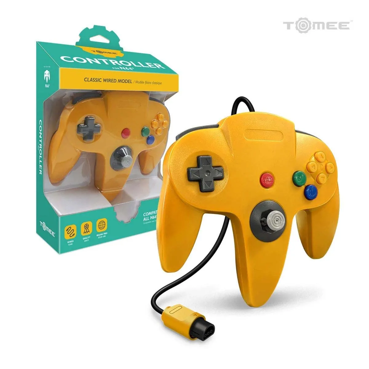 Hyperkin Wired N64 Controller geel met uitbreidingspoort