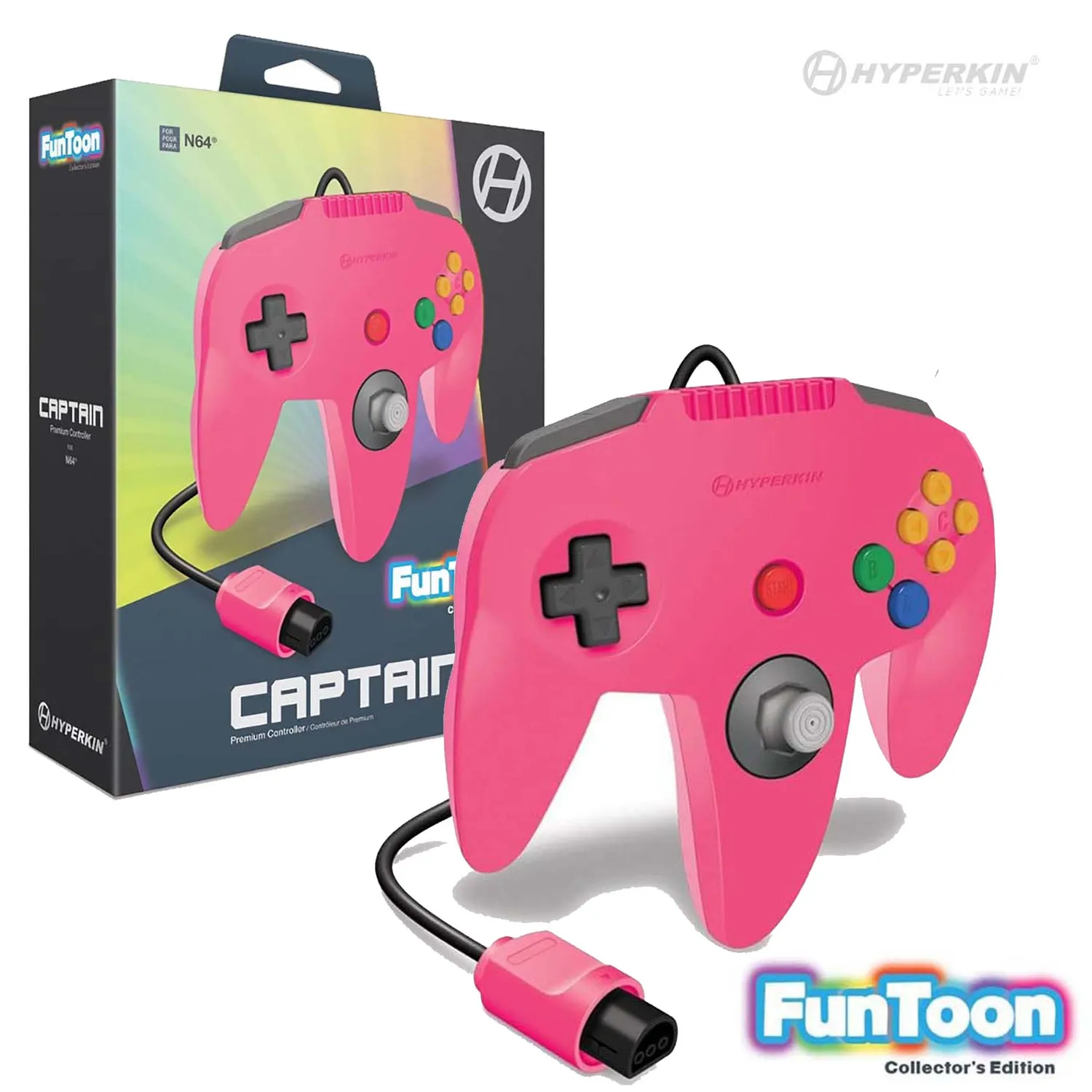 Hyperkin Captain N64 controller Pink Princess bedraad