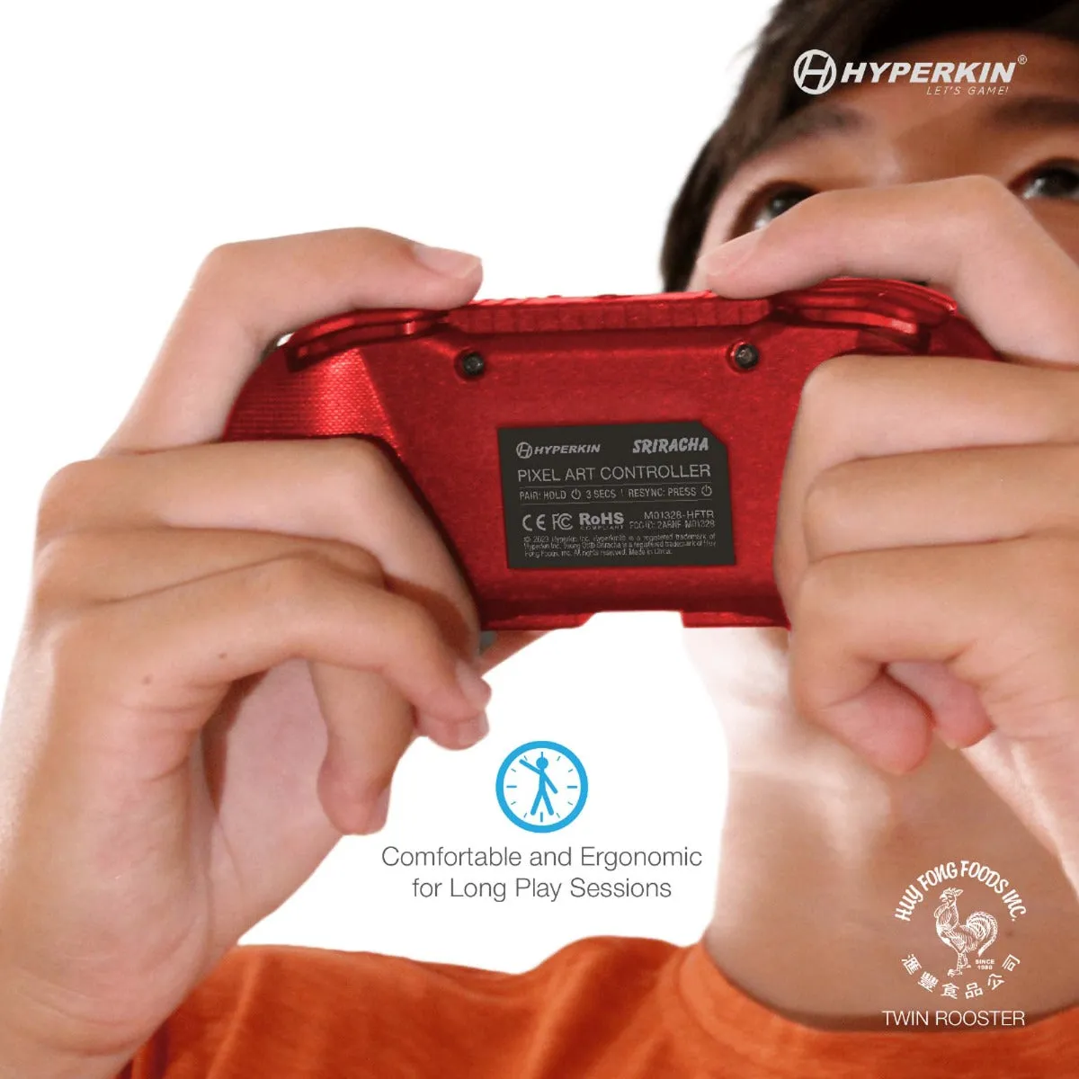 Hyperkin Pixel Art Sriracha controller rood bluetooth limited
