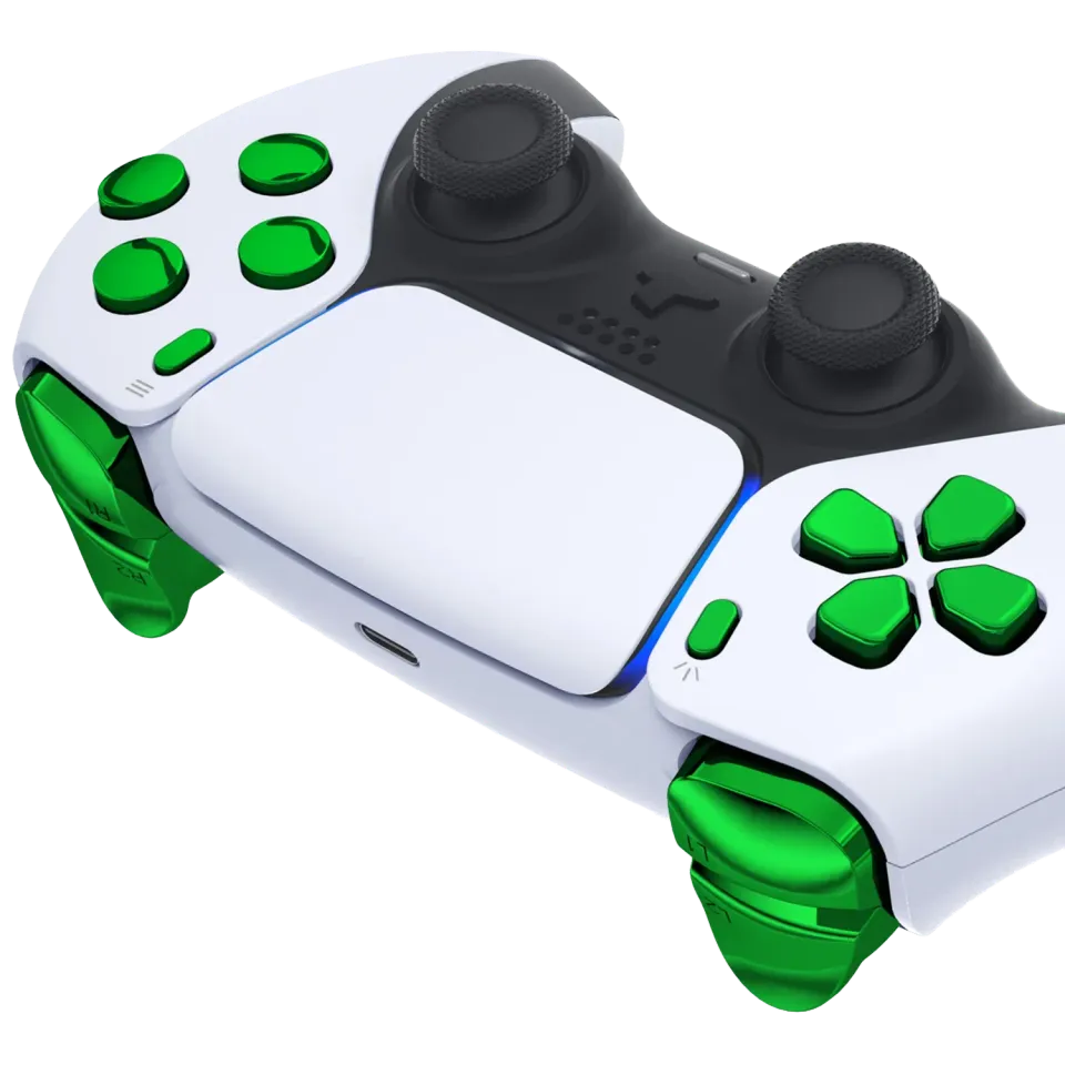 Clever button kit knoppenset chroom groen voor Xbox mod