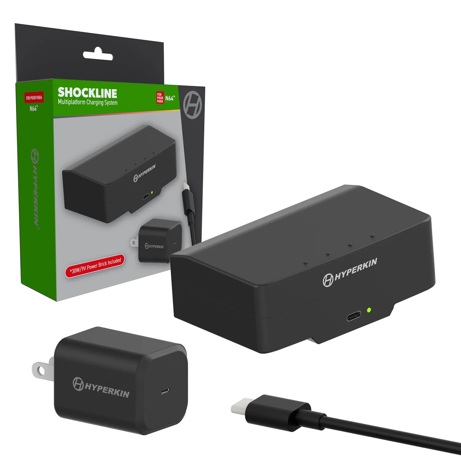 Hyperkin ShockLine N64 USB-C Voeding 30W 9V