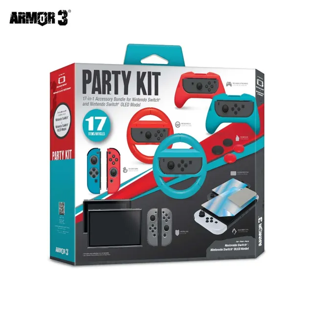Hyperkin Party Kit Switch accessoireset rood blauw