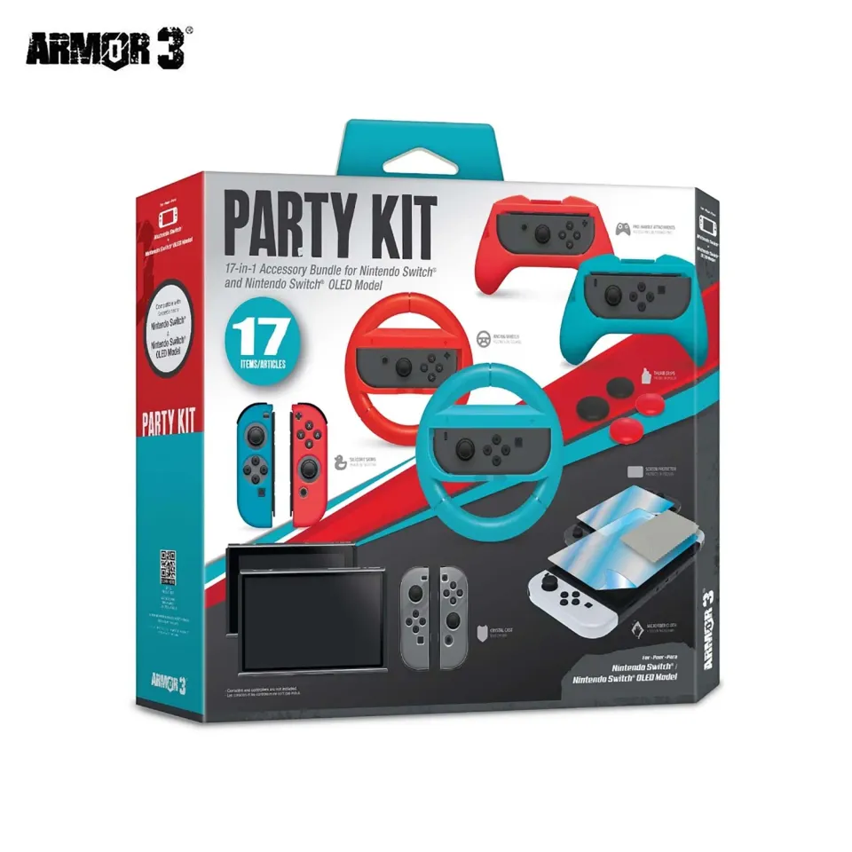 Hyperkin Party Kit Switch accessoireset rood blauw