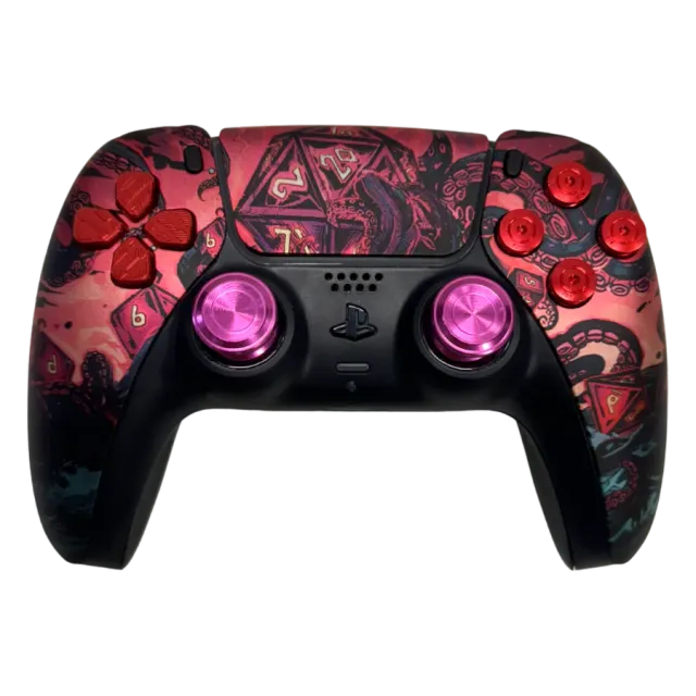 Clever Gaming Custom Kraken Dice PS5 controller rood roze