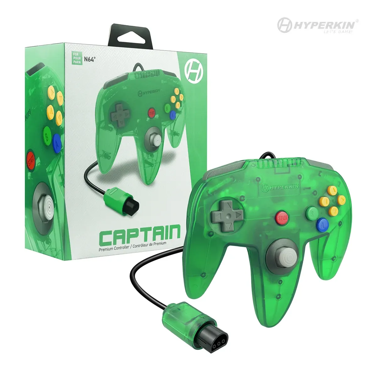 Hyperkin Captain bedrade controller limoengroen N64