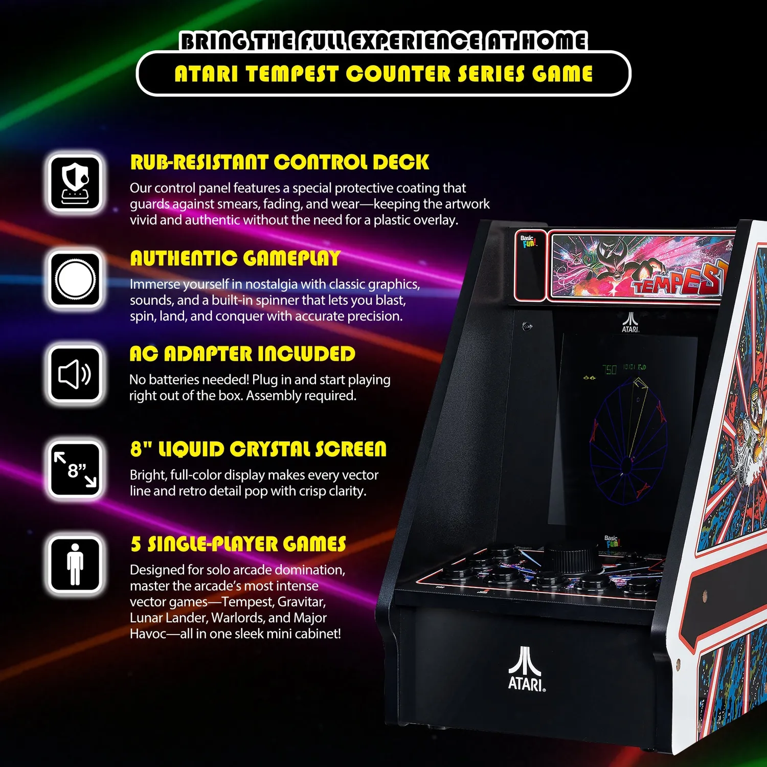 Arcade1Up Atari Tempest Countercade arcadekast 8 inch