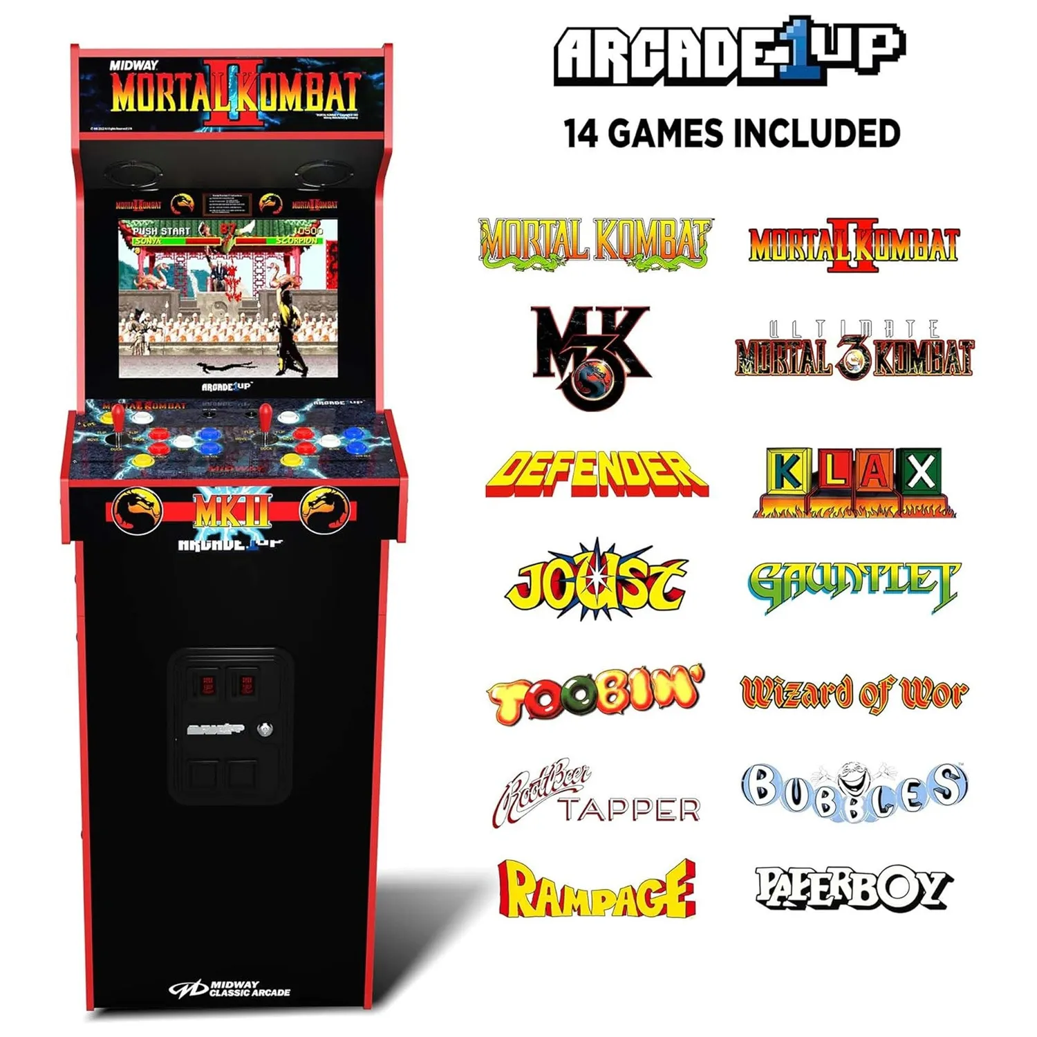 Arcade1Up Mortal Kombat II Deluxe arcadekast 17 inch 14 games