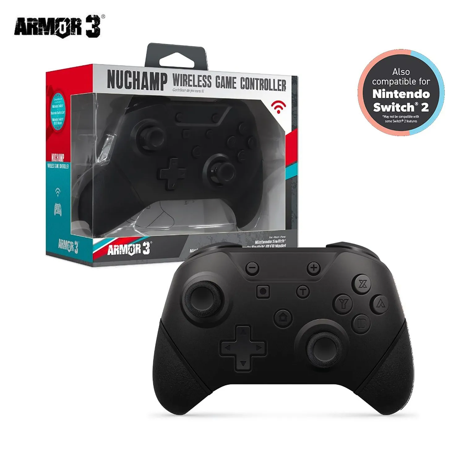 Hyperkin NuChamp draadloze controller zwart Switch bluetooth