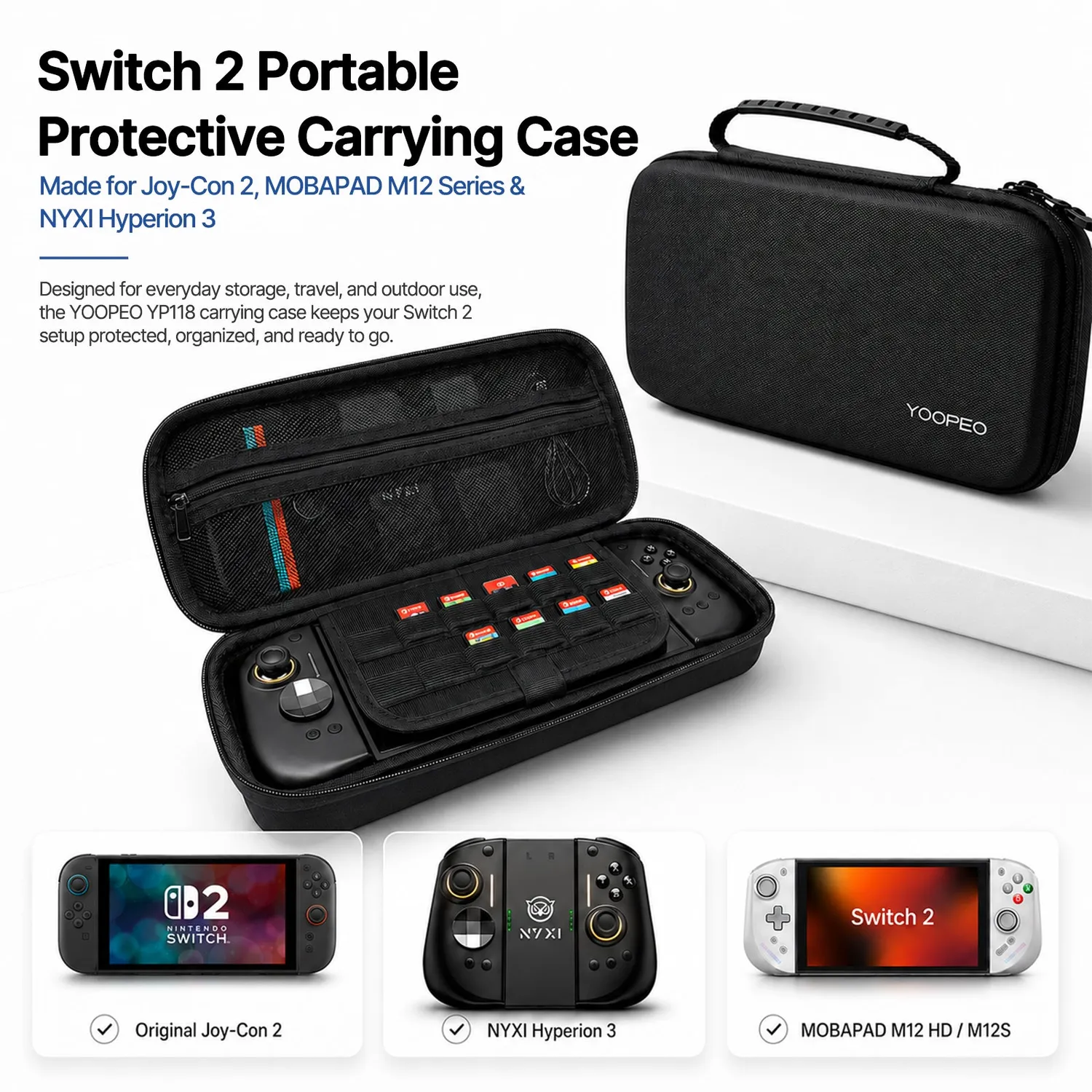 YOOPEO YP118 draagtas Switch 2 met Joy-Con 2 vak