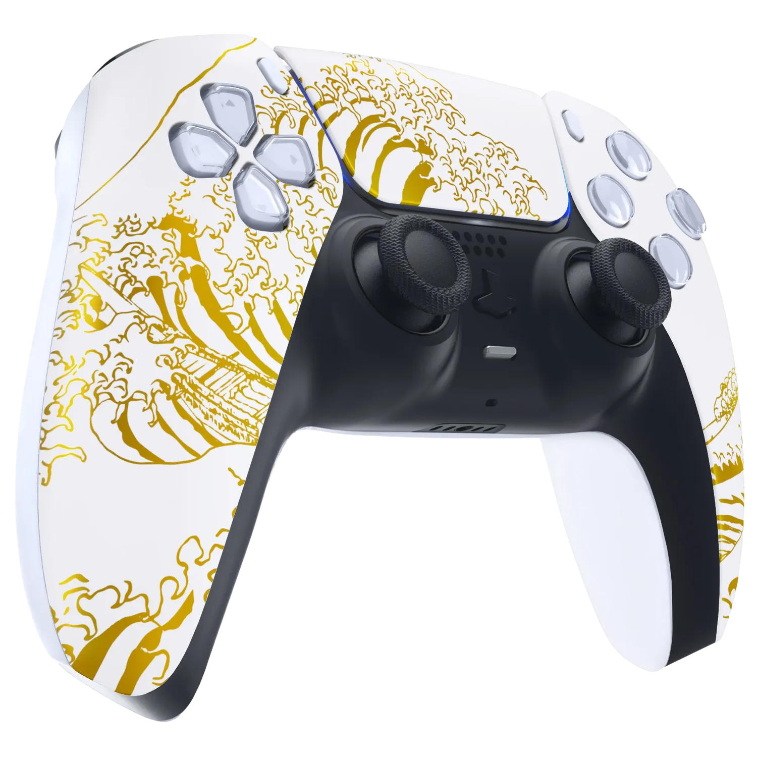 Clever Gaming White Kanagawa Wave PS5 controller wit