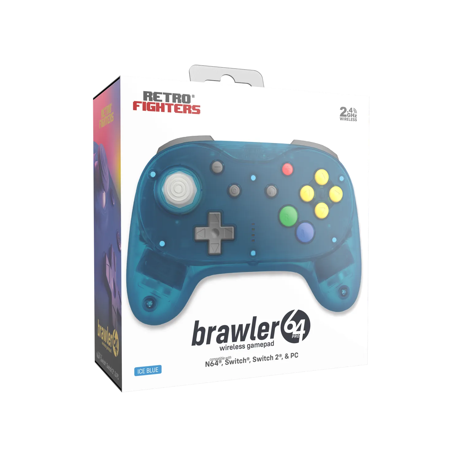 Hyperkin Brawler64 Pro Wireless Controller ice blue N64 hall-effect