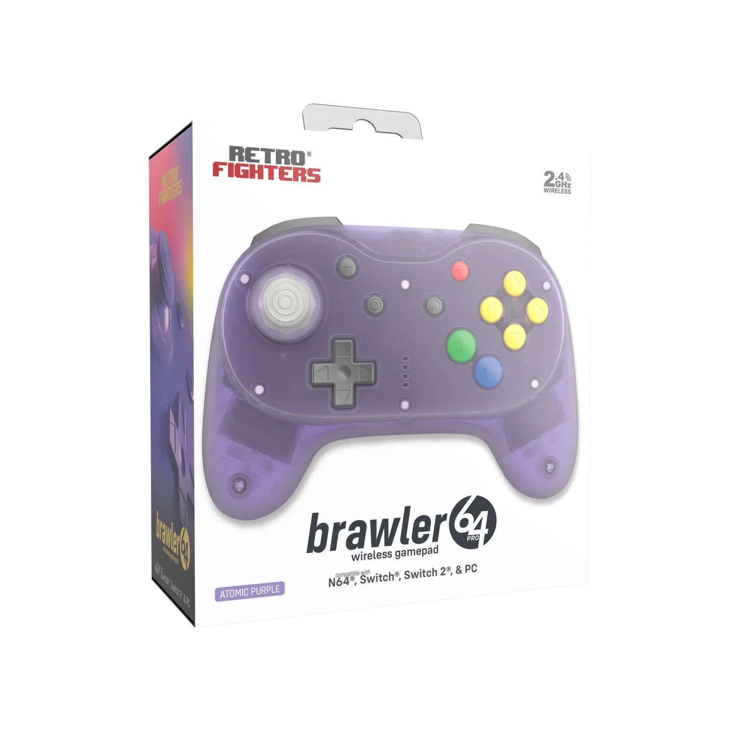 Hyperkin Brawler64 Pro N64 Controller Atomic Purple draadloos