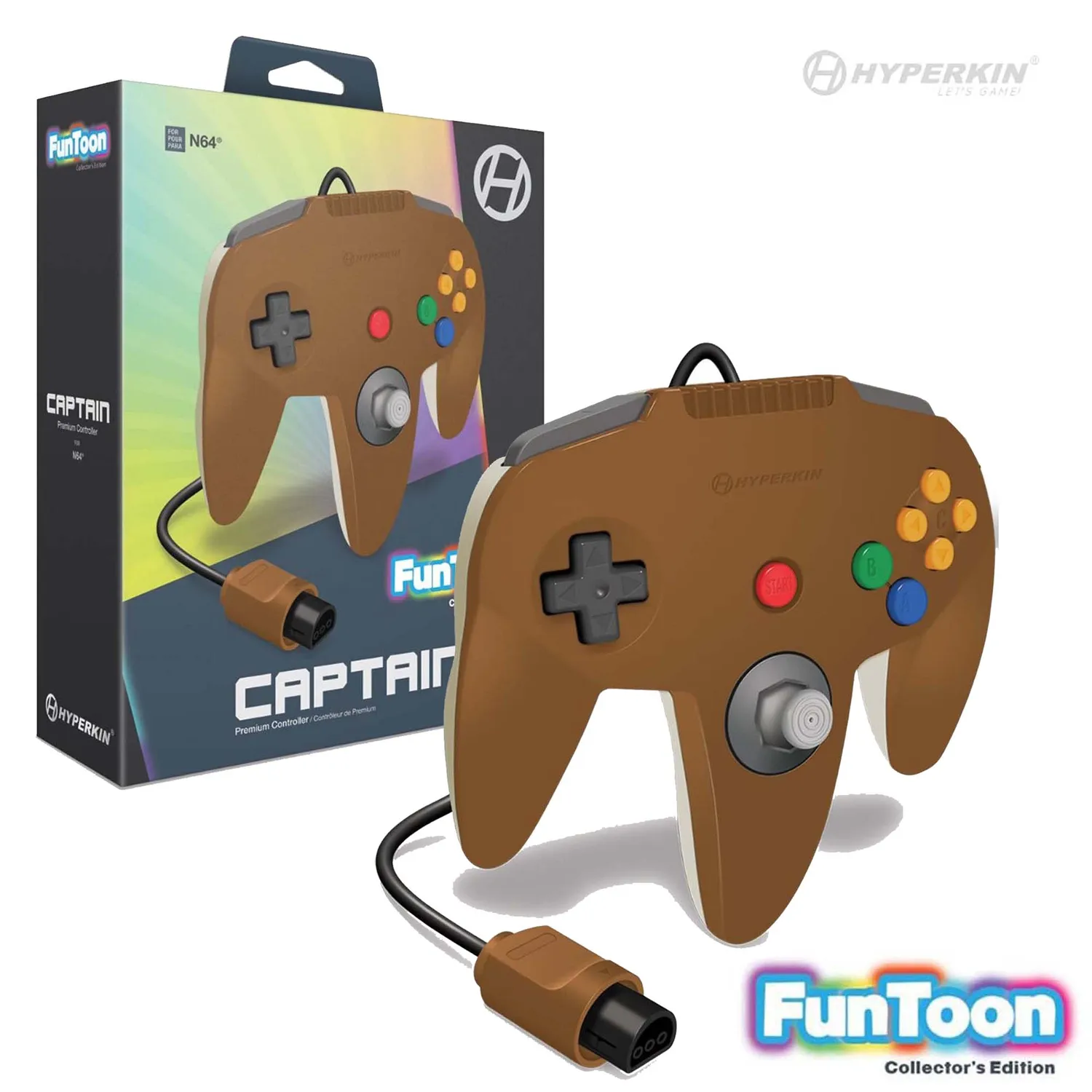 Hyperkin Captain bedrade controller Hero Brown voor N64
