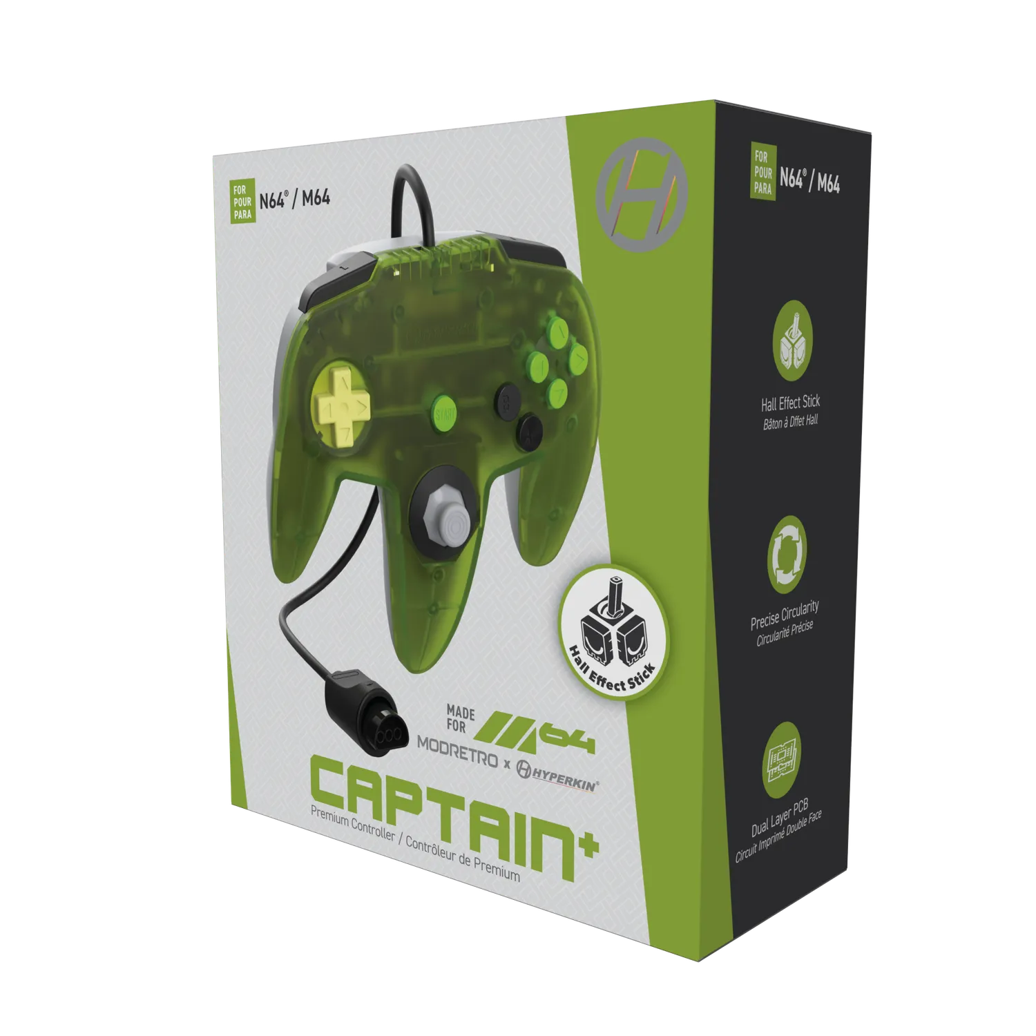 Hyperkin Captain M64 Captain+ Premium Special Edition controller emerald