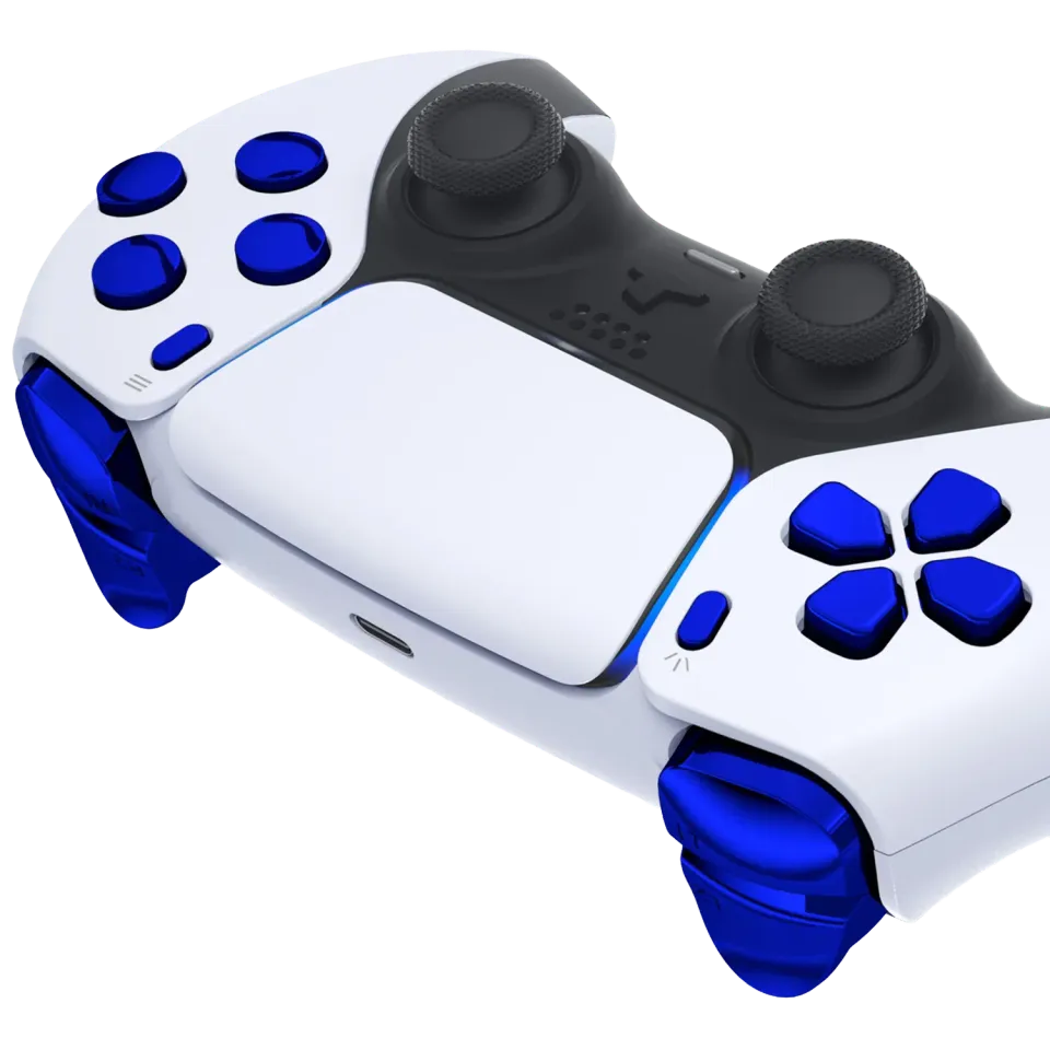 Clever Gaming Button kit chrome blue knoppenset