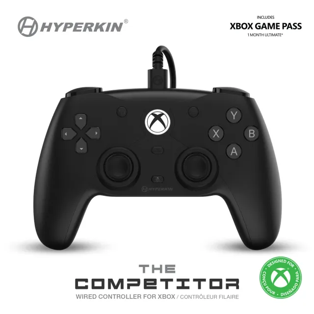 Hyperkin The Competitor bedrade controller zwart Xbox PC