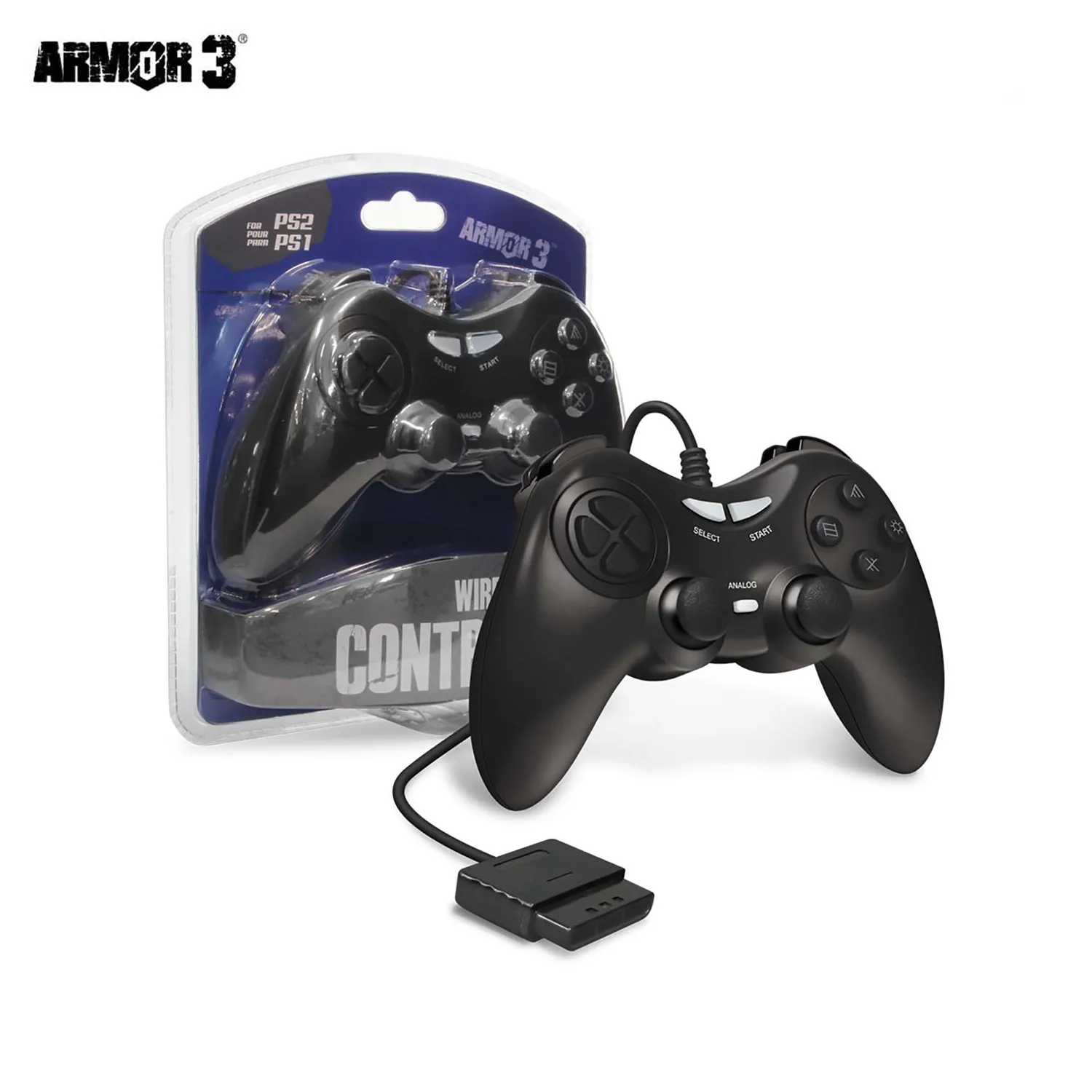 Hyperkin Armor3 bedrade PS2 controller zwart dual analog
