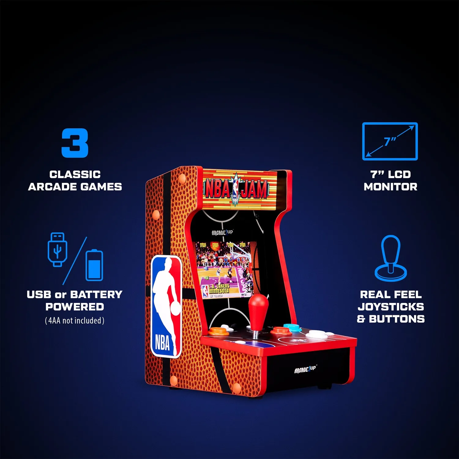 Arcade1Up NBA Jam Countercade arcadekast 7 inch 3 games