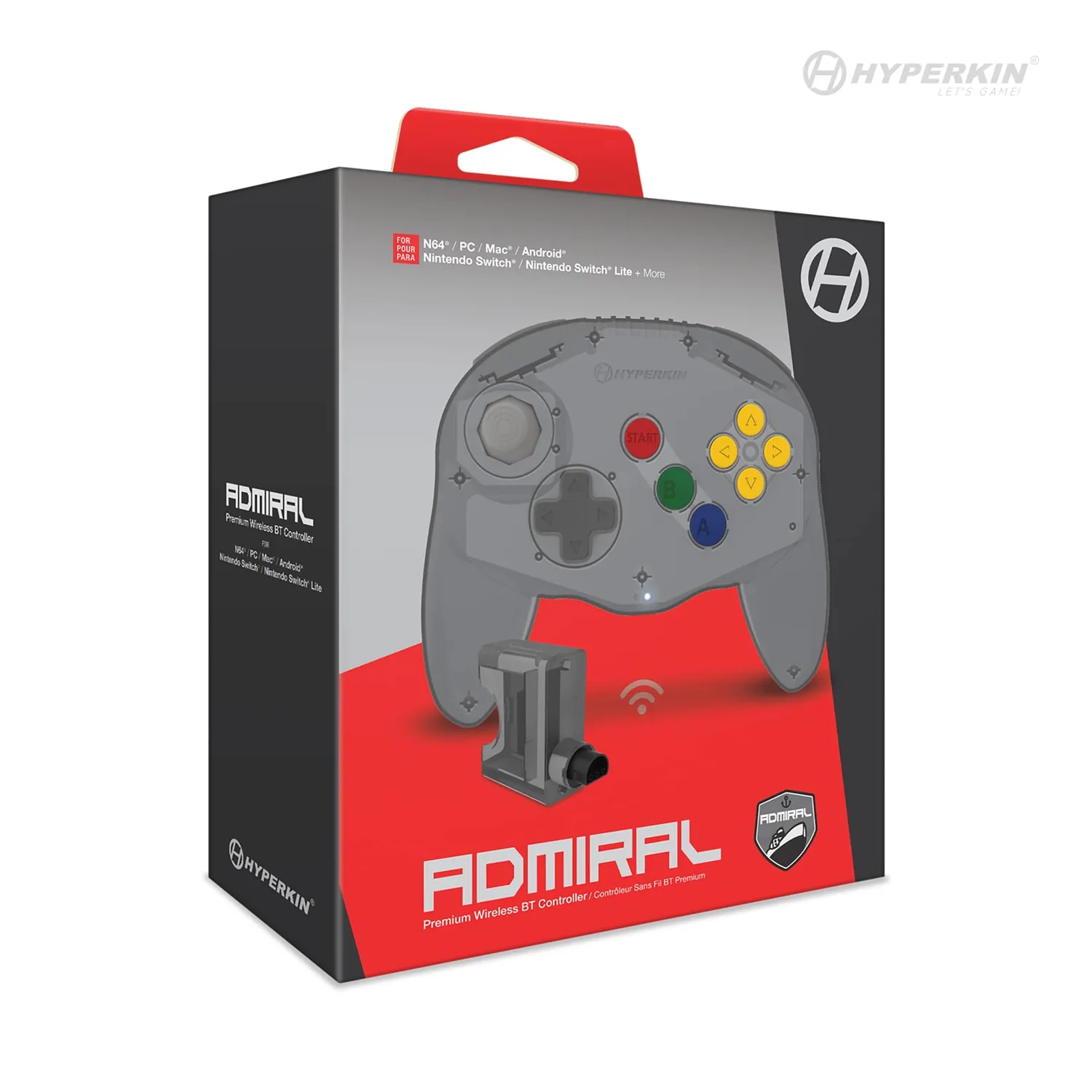 Hyperkin Admiral Premium BT controller N64 Space Black draadloos