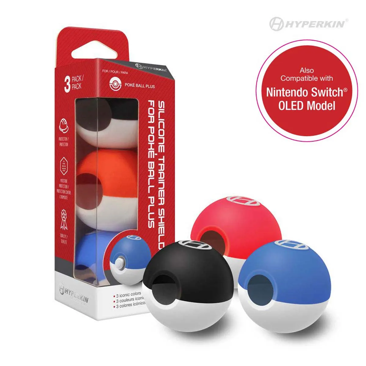 Hyperkin Trainer Shields siliconen hoezen 3-pack zwart