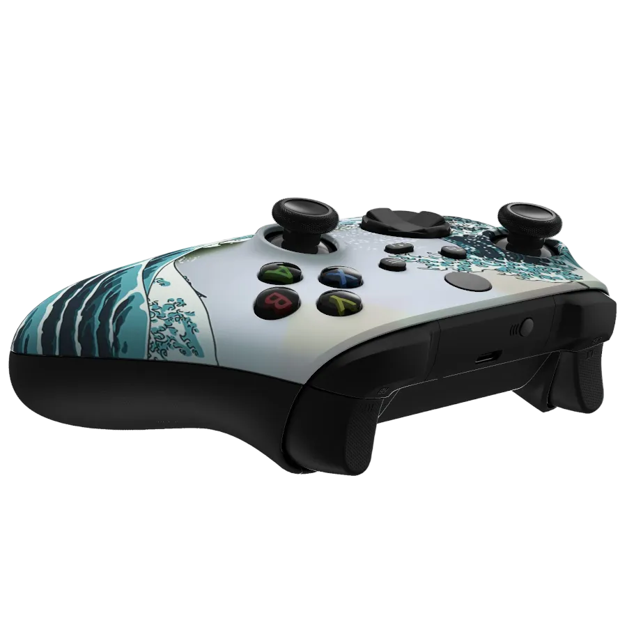 Clever Gaming Kanagawa Wave Xbox controller wave print