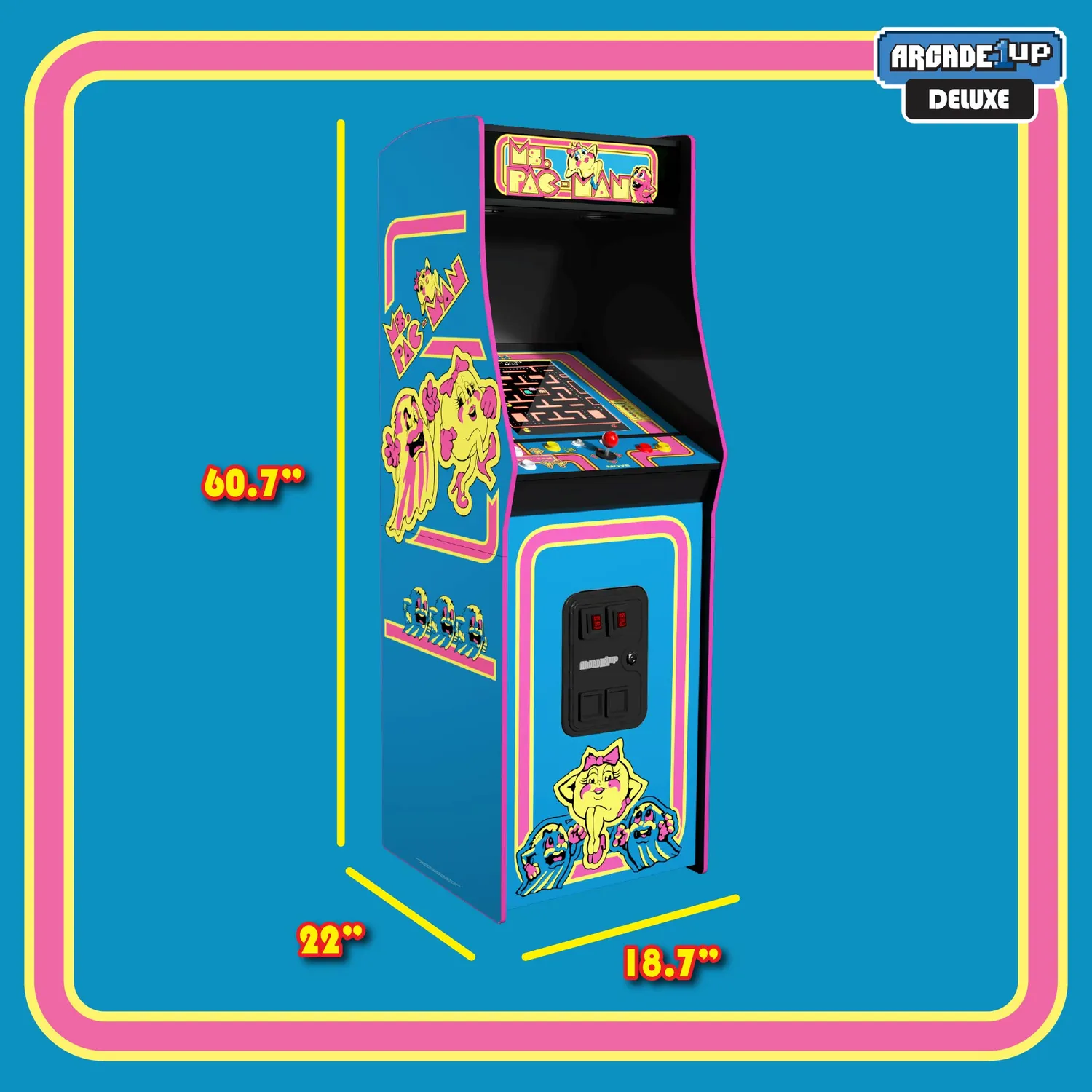Arcade1Up Ms. Pac-Man Deluxe arcadekast 17 inch 7 games