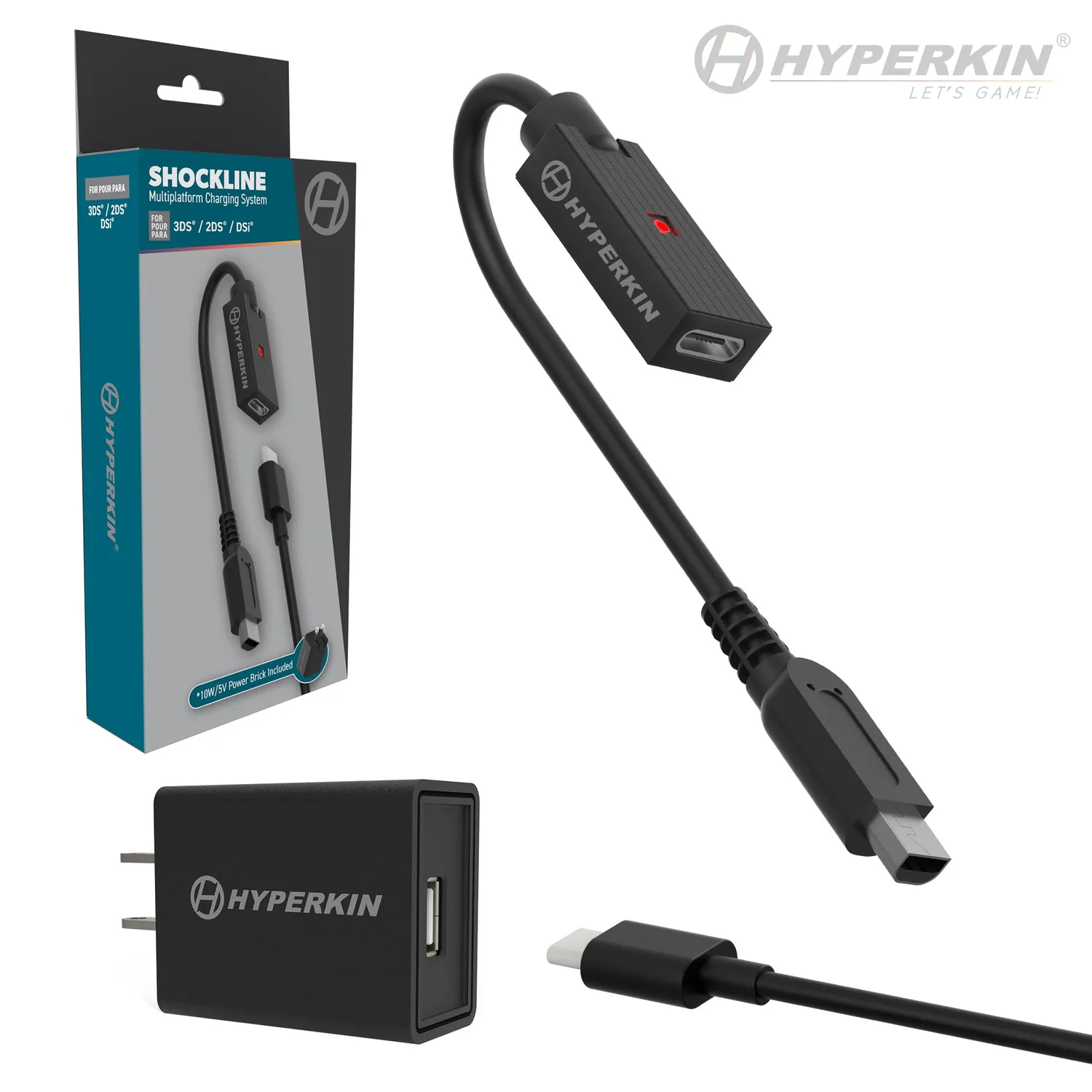 Hyperkin ShockLine USB-C oplader 3DS 2DS DSi 10W