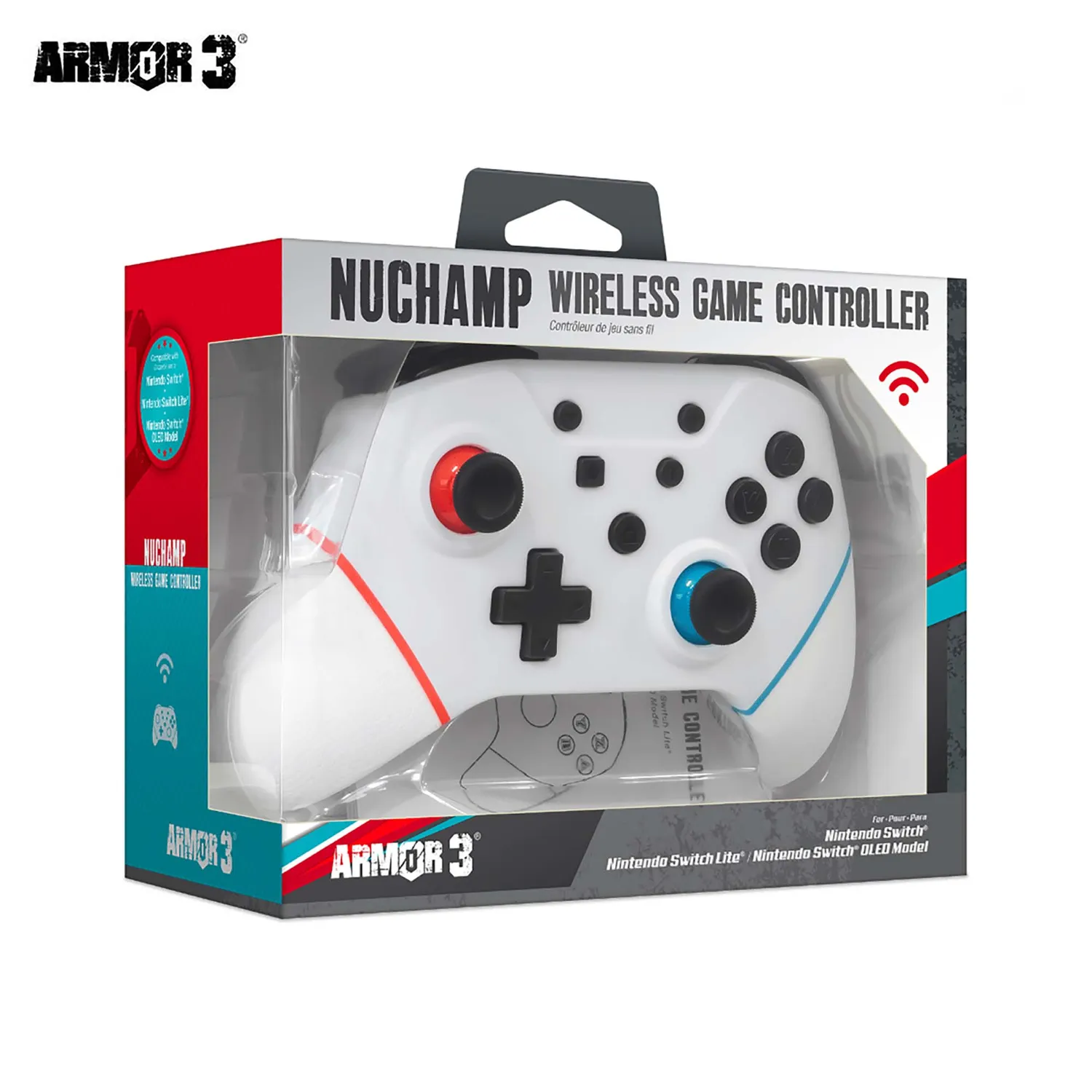Hyperkin NuChamp draadloze controller wit voor Switch