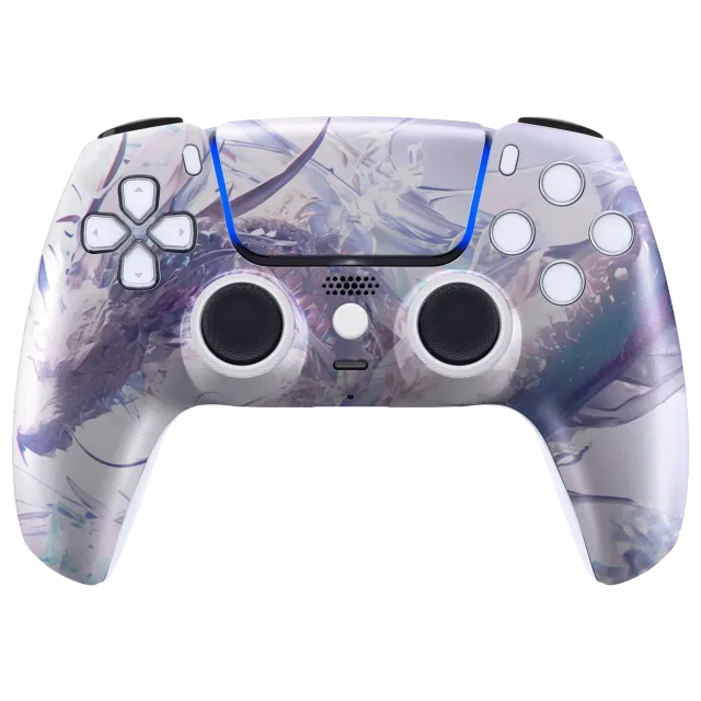 Clever Gaming Arctic Dragon PS5 controller ijsdraak design