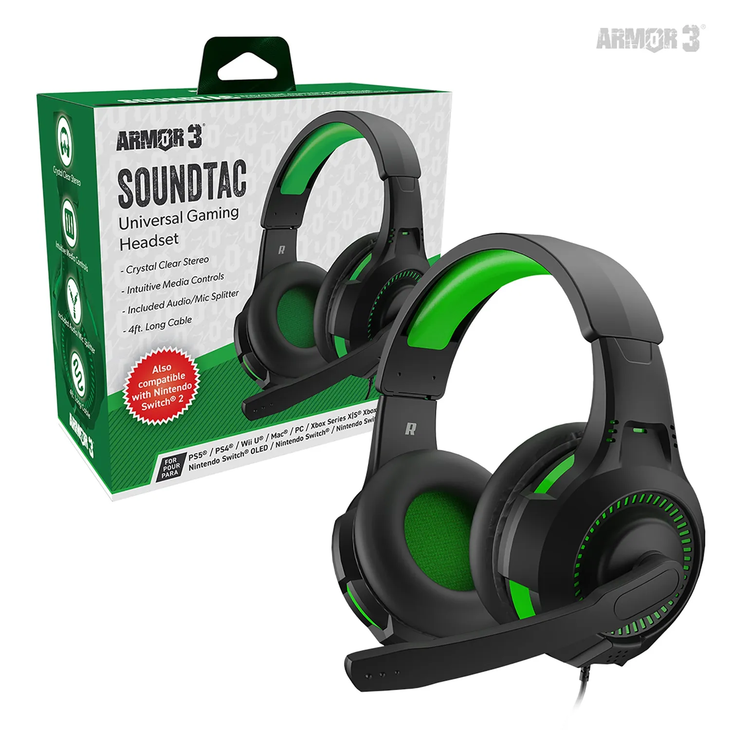 Hyperkin SoundTac gaming headset groen universeel