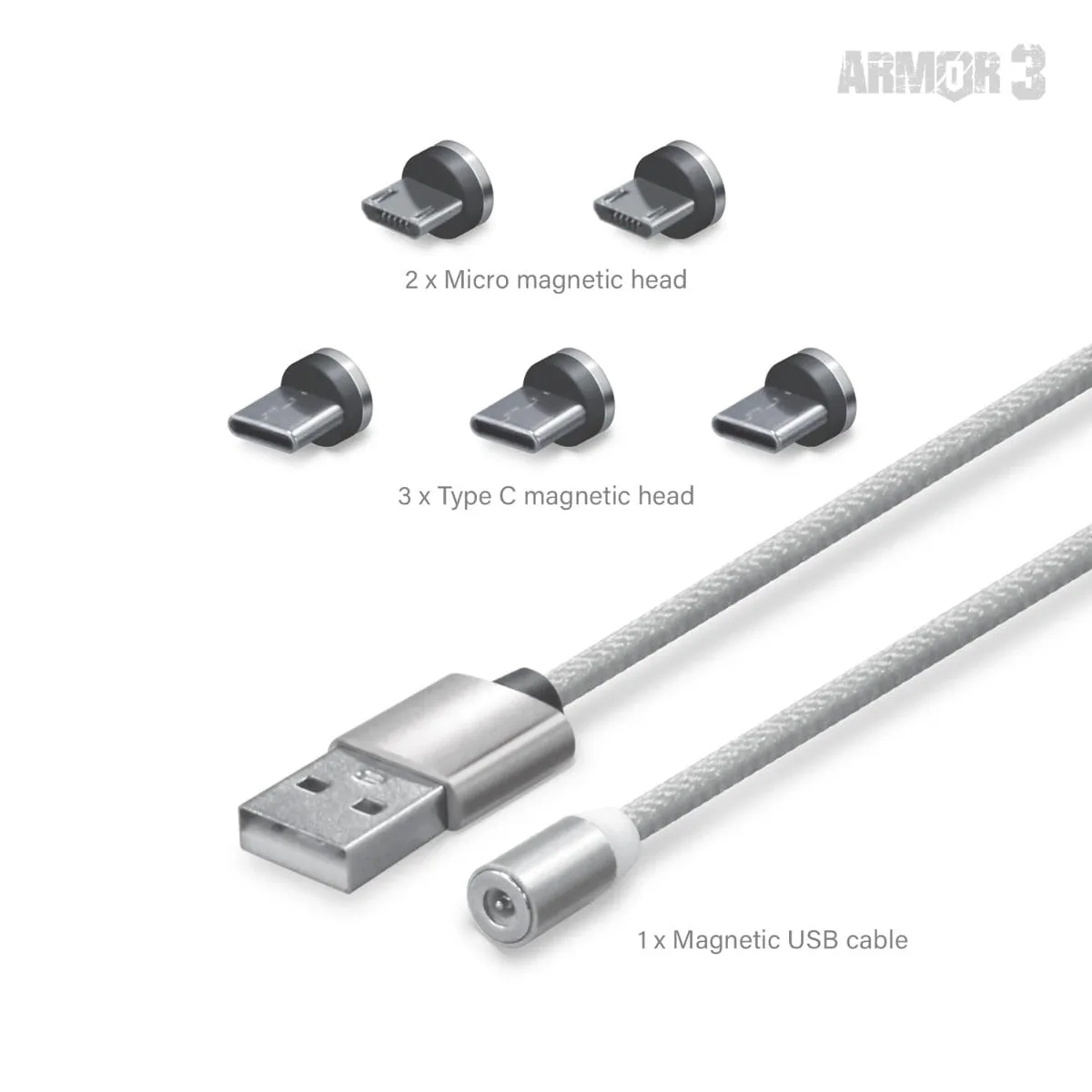 Hyperkin Magnetic Charging Cable oplaadkabel 6 stuks magnetisch