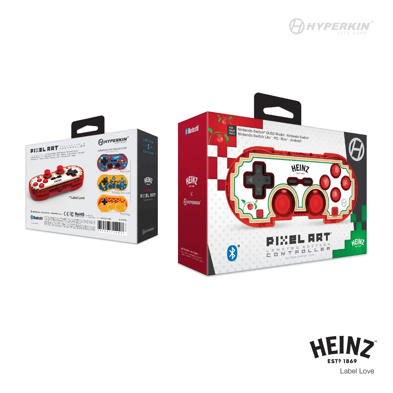 Hyperkin Pixel Art Label Love controller bluetooth Heinz
