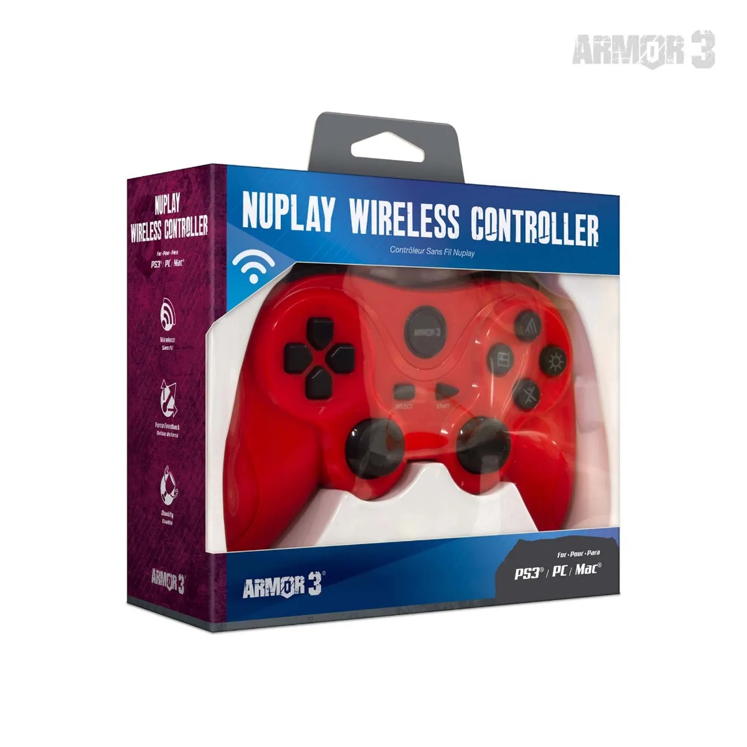 Hyperkin NuPlay PS3 draadloze controller rood